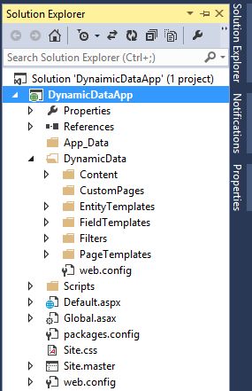 Solution Explorer in Dynamic Site
